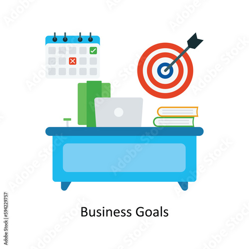 Business Goals Vector Flat Icons. Simple stock illustration stock 