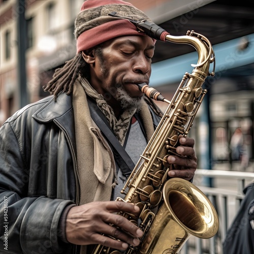 man playing saxophone  ai generative