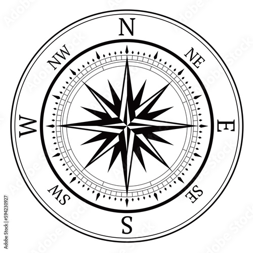 old style compass design, vector illustration