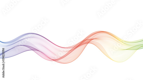 Abstract colorful smooth wave lines, design element.Colorful wave