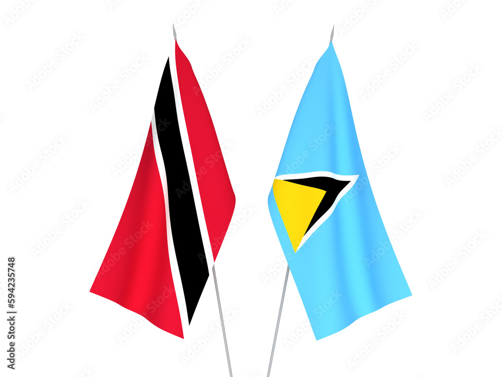 Republic of Trinidad and Tobago and Saint Lucia flags Republic of Trinidad and Tobago and Saint Lucia flags