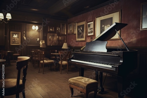 Piano room club. Generate Ai © nsit0108