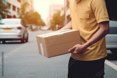 person delivering boxes, ai generative