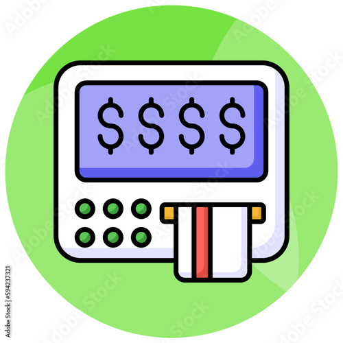 The ATM icon represents a machine that dispenses cash and allows customers to perform banking transactions