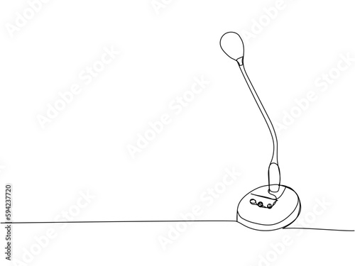 black line art microphone on white clip art preview