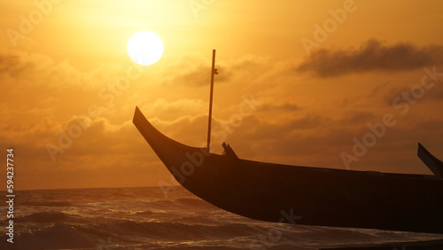 a sunset over a body of water