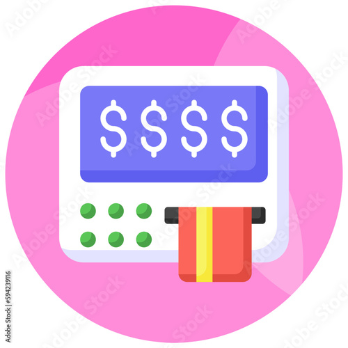 The ATM icon represents a machine that dispenses cash and allows customers to perform banking transactions