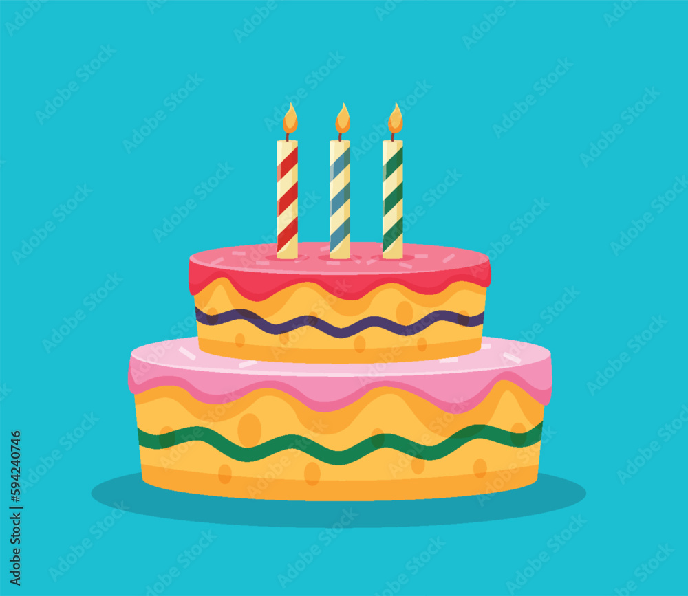 Birthday cake isolated vector illustration
Birthday cake isolated vector illustration
