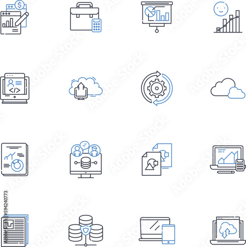 archives line icons collection. Retrieval, Preservation, Organization, Historical, Memory, Documentation, Accessible vector and linear illustration. Collection,Cataloging,Storage outline signs set