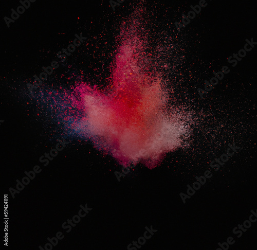 red and black abstract - splash of colors - colorful background - Generative AI