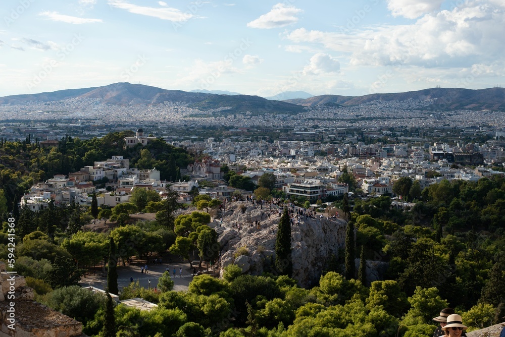 A Beautiful view overlooking Athens, Greece