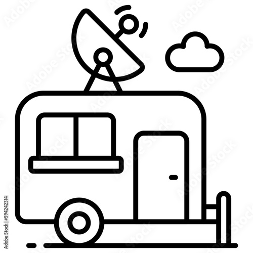 Modern vector of campervan, an editable icon of caravan in trendy style, self propelled vehicle