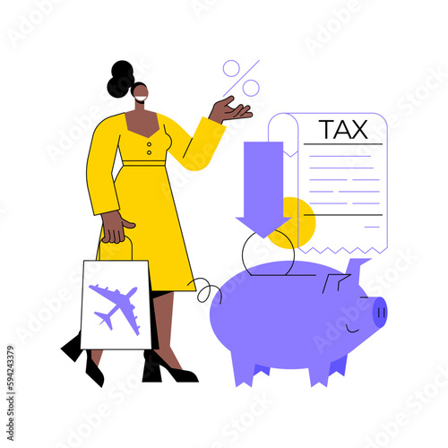 Tax free service abstract concept vector illustration.