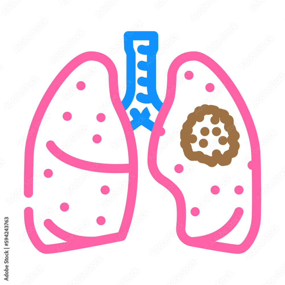 lung cancer color icon vector illustration
