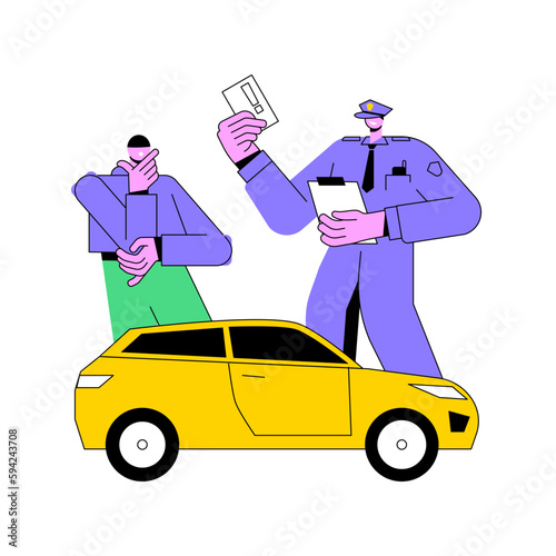Traffic fine abstract concept vector illustration.