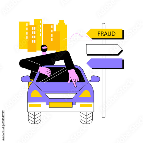 Road fraud abstract concept vector illustration.