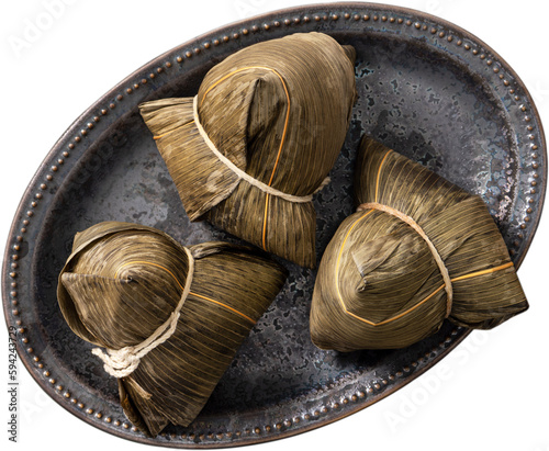Zongzi, rice dumpling - Design concept of famous food in duanwu dragon boat festival.