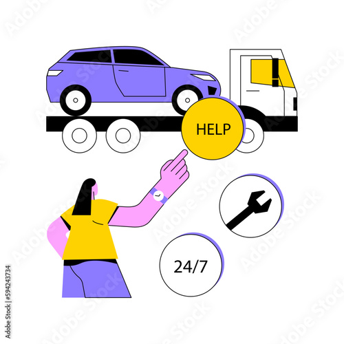 Roadside assistance abstract concept vector illustration.