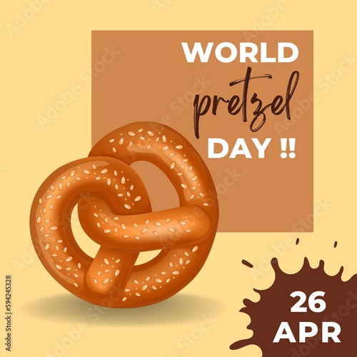 National pretzel day greeting card vector image
