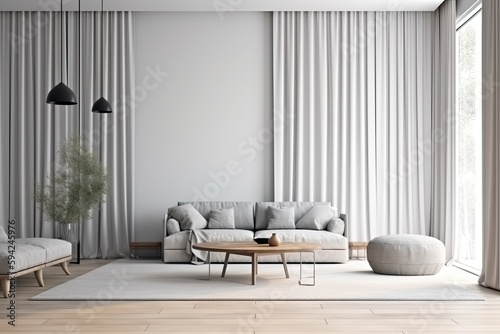 modern living room with sofa, ai generative