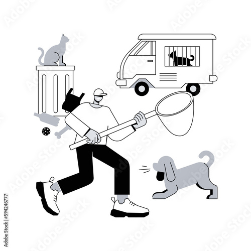 Animal control service abstract concept vector illustration.