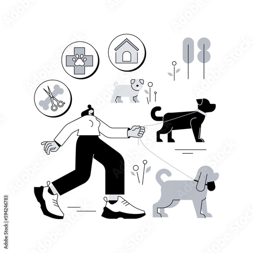Pet services abstract concept vector illustration.