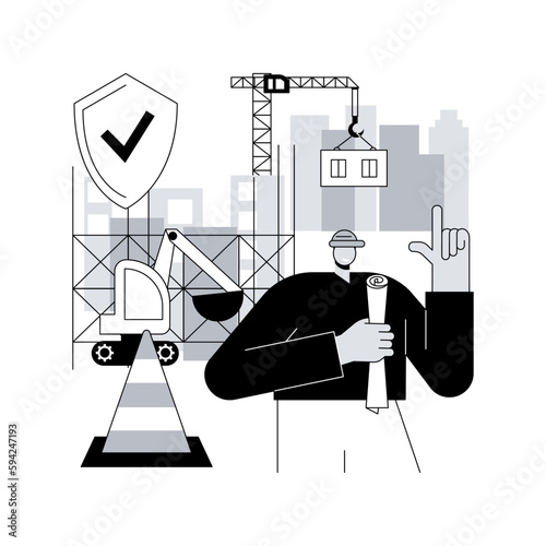Construction site protection abstract concept vector illustration.