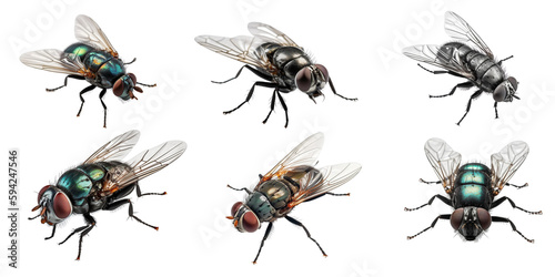 Fly set over png background created with Ai technology