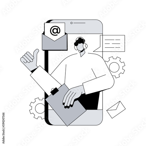 Contact center abstract concept vector illustration.