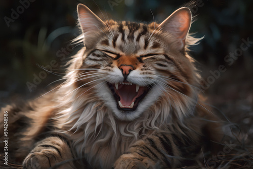 happy smiling cat.