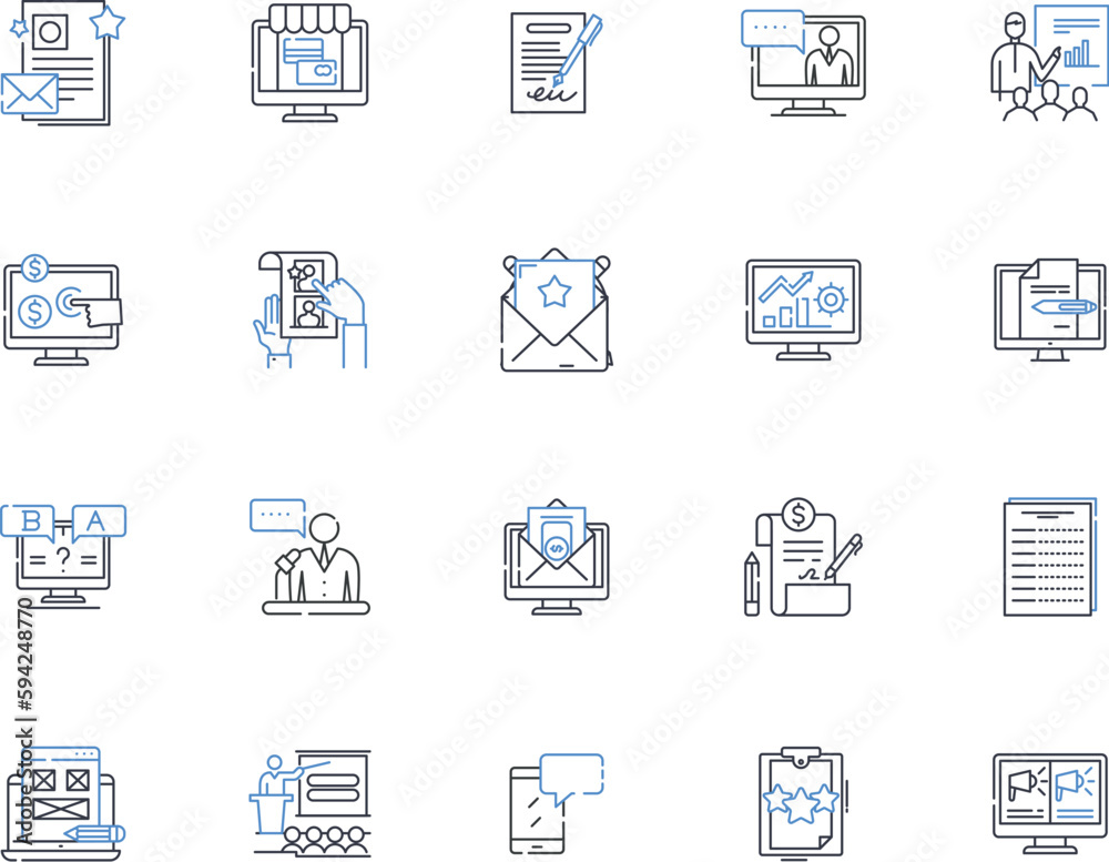 Affiliate promotion line icons collection. Commission, Referral, Marketing, Partnerships, Revenue, Earnings, Sales vector and linear illustration. Commissions,Advertising,Influence outline signs set Affiliate promotion line icons collection. Commission, Referral, Marketing, Partnerships, Revenue, Earnings, Sales vector and linear illustration. Commissions,Advertising,Influence outline signs set