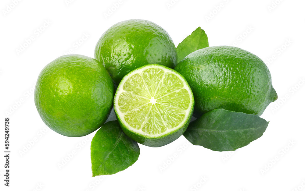 limes Isolated with leaf limes Isolated with leaf