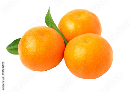 Ripe mandarin with leaves