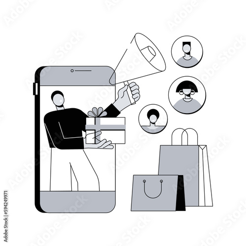 Brand advocate abstract concept vector illustration.