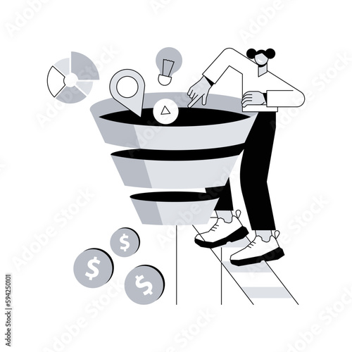 Sales pipeline management abstract concept vector illustration.