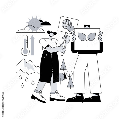 Climate change abstract concept vector illustration.
