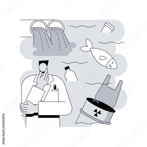 Water pollution abstract concept vector illustration.