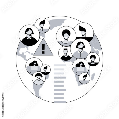 Overpopulation abstract concept vector illustration.