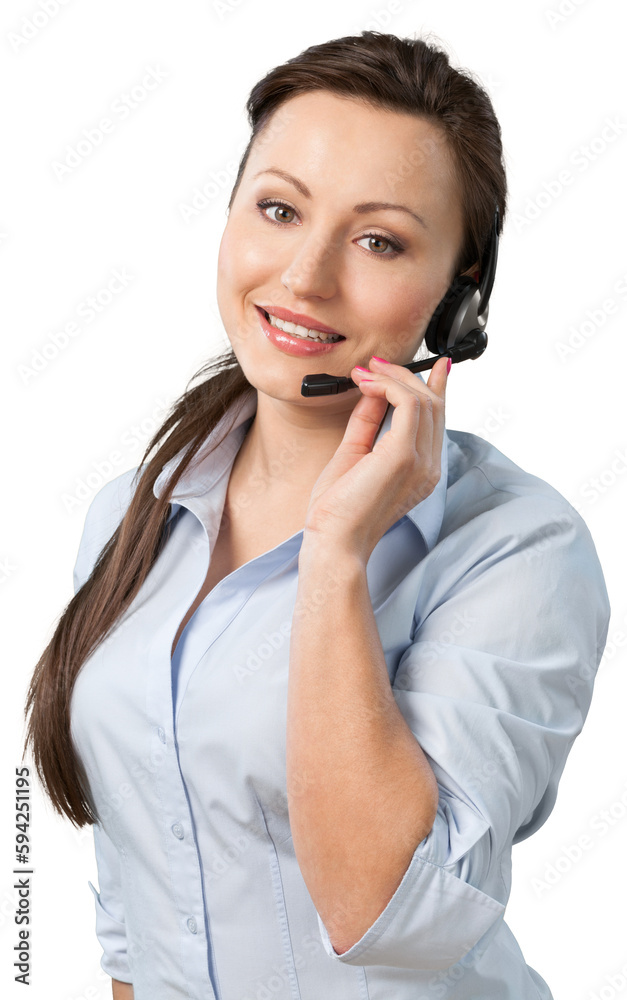 Call center operator business woman, Isolated Call center operator business woman, Isolated