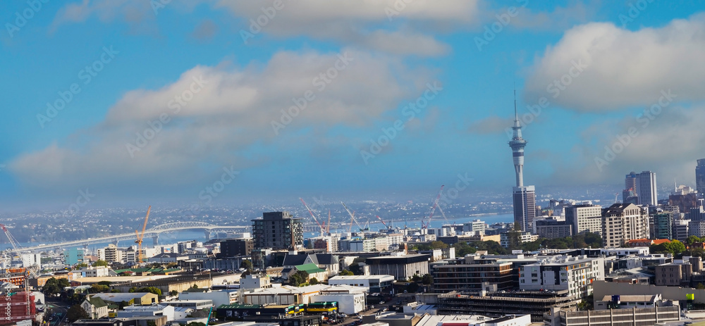 Auckland Cityscape with  blue  sky  background at New Zealand