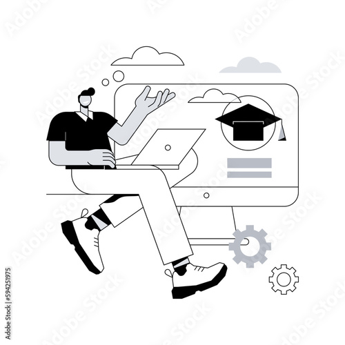 Digital learning abstract concept vector illustration.