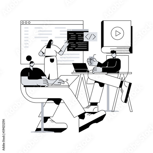 Digital classroom abstract concept vector illustration.