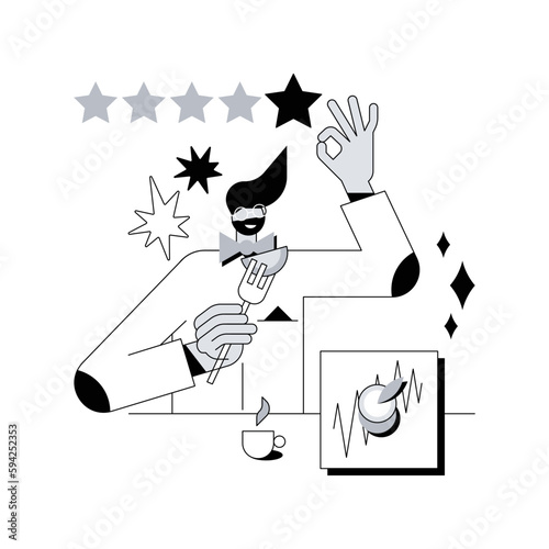 Food critic abstract concept vector illustration.