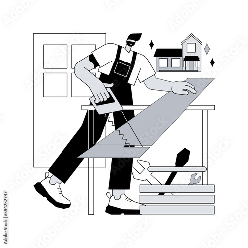 Carpenter services abstract concept vector illustration.