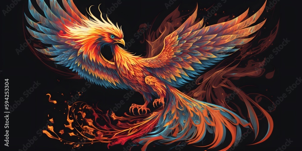 Obraz premium Phoenix created using AI Generative Technology