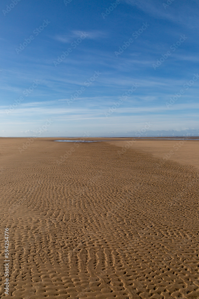 Formby beach on the Merseyside coast, at low tide Formby beach on the Merseyside coast, at low tide