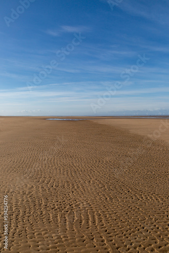 Formby beach on the Merseyside coast, at low tide
