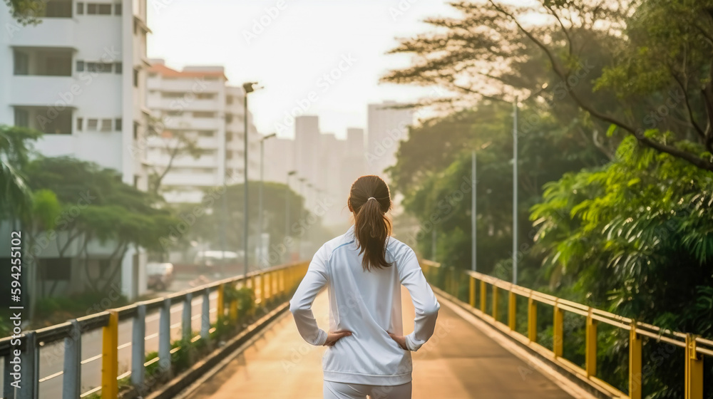 Morning Jogging in the City, A Healthy Lifestyle for the Young and Active, Generative AI