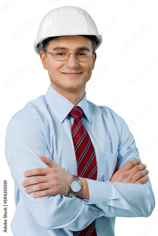 Confident male architect with crossed hands Confident male architect with crossed hands