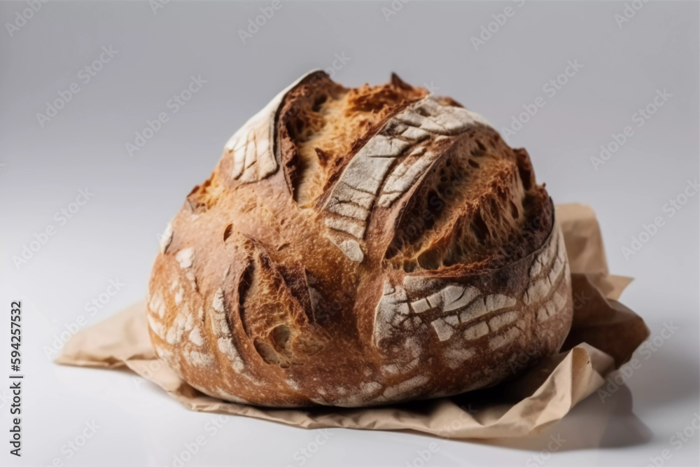 bread on a white